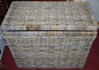 Lot 1058 - A large rectangular wicker log basket with...