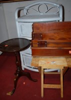 Lot 1062 - A wicker three drawer chest, wine table,...