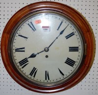 Lot 1086 - A Victorian mahogany cased wall clock, having...