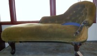Lot 1107 - A Victorian mahogany chaise-longue, having...