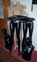 Lot 1126 - Four various fibreglass shop display mannequins