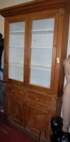 Lot 1127 - A Victorian & later pine cabinet bookcase, the...