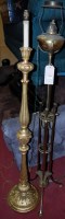 Lot 1129 - An Art Nouveau pierced brass telescopic...