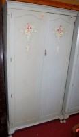 Lot 1137 - A pair of 1950s pale blue and floral painted...