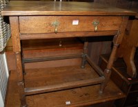 Lot 1151 - A 19th century oak side table, having planked...