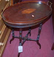 Lot 1170 - A circa 1900 mahogany oval tray top occasional...