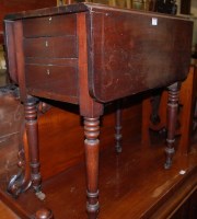 Lot 1178 - A Victorian mahogany work table, the hinged...