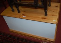 Lot 1190 - A modern pine and white painted blanket box,...