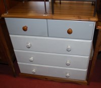 Lot 1194 - A modern pine and white painted chest of two...