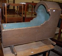 Lot 1197 - A Victorian painted pine childs cradle, w.90cm