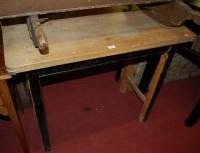 Lot 1198 - A pine side table, having planked top, on...