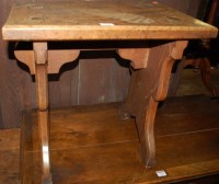 Lot 1153 - An early 20th century provincial oak stool,...