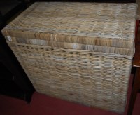 Lot 1233 - A large rectangular wicker basket, having...