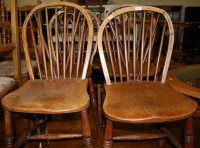 Lot 1246 - A set of four 19th century beech and elm...