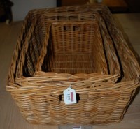 Lot 1259 - A graduated set of three rectangular wicker...