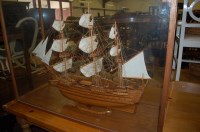 Lot 1261 - A large scratch built model of a three-masted...