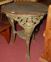 Lot 1270 - A Victorian style pub table, the circular top...
