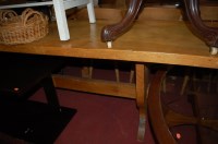 Lot 1278 - A provincial elm refectory dining table, the...
