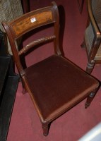 Lot 1296 - A pair of Regency mahogany dining chairs each...