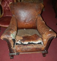 Lot 1298 - A 1920s mahogany show frame and brown leather...