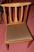Lot 1302 - A set of six teak dining chairs each having an...