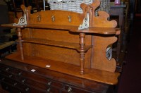 Lot 1146 - A Victorian oak three tier hanging coat rack,...