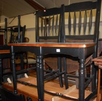 Lot 1322 - A modern beech and black painted extending...