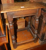 Lot 1209 - An oak joint stool in the 17th century style,...