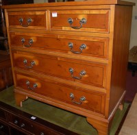 Lot 1331 - A modern yew wood chest of two short over...