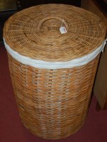 Lot 1337 - A large wicker circular laundry basket