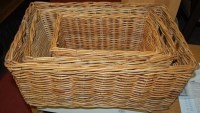 Lot 1340 - A graduated set of three rectangular wicker...