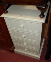 Lot 1345 - A modern cream painted chest of narrow...