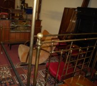 Lot 1352 - A Victorian turned brass and iron half tester...
