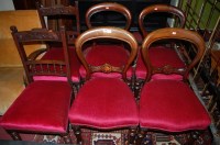 Lot 1353 - Two pairs of Victorian mahogany balloon back...