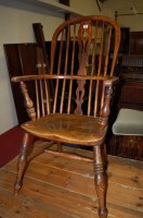 Lot 1357 - A late 19th century ash and elm Windsor chair...