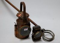 Lot 7 - A mid-20th century brass cased railway lantern,...