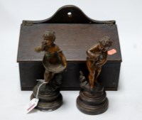Lot 13 - A George III oak salt box together with a pair...