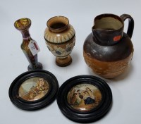 Lot 15 - A Doulton Lambeth pedestal stoneware vase on a...