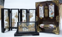 Lot 19 - A Chinese lacquered brass mounted and...