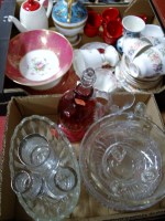 Lot 30 - Two boxes of miscellaneous china and glassware...