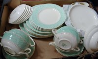 Lot 37 - A Burleighware part dinner service on a cream...