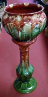 Lot 48 - A Victorian majolica jardiniere on stand...