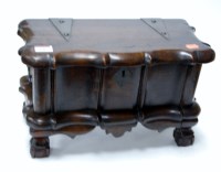 Lot 64 - A large walnut jewellery casket in the form of...