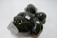 Lot 83 - A polished hardstone figure group of lemurs