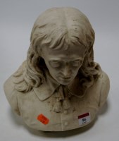 Lot 86 - A Victorian Copeland Parian portrait bust of...
