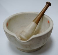 Lot 104 - An extremely large marble pestle & mortar dia,...