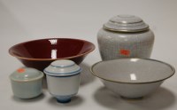 Lot 105 - Gary Wornel Brown - studio pottery crackle...