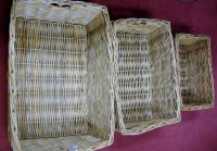 Lot 110 - A graduated set of three rectangular wicker...