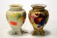 Lot 137 - A small circa 1900 Worcester squat vase hand...