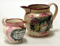 Lot 144 - A Victorian Sunderland lustre jug transfer...